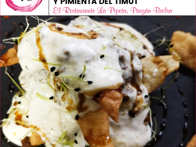 Restaurante la Pipeta > Lasaña deconstruida de carne de vaca madurada con bechamel de cardamomo
