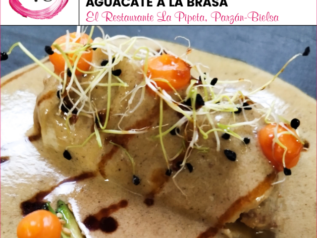 Restaurante la Pipeta > Canelón de pato del Sobrarbe trufa y foie gras reducido con crema de boniato y aguacate a la brasa
