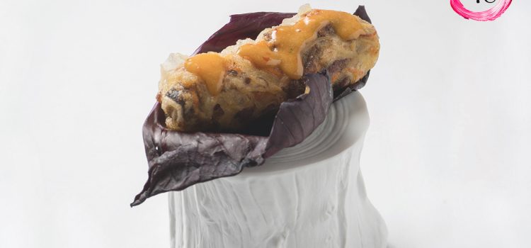 Tapa «Cha-Gio Crujiente» del Albergue de Jaca