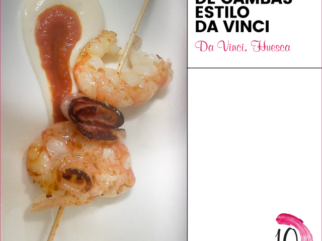 Café Bar Da Vinci > Brocheta de gambas estilo Da Vinci