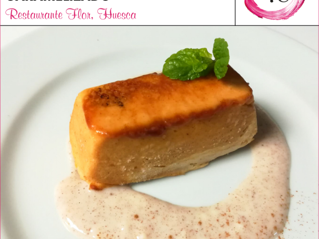 Restaurante Flor de Huesca > Lingote de calabaza y chocolate blanco caramelizado