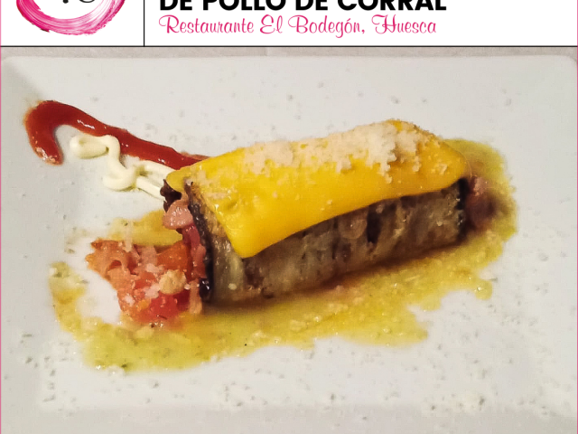Restaurante El Bodegón de Alagón > Rollito de berenjena relleno de pollo de corral